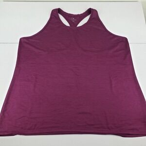 Athleta High Neck Shadow Stripe Chi Racerback Tank Top Women's 2X Purple